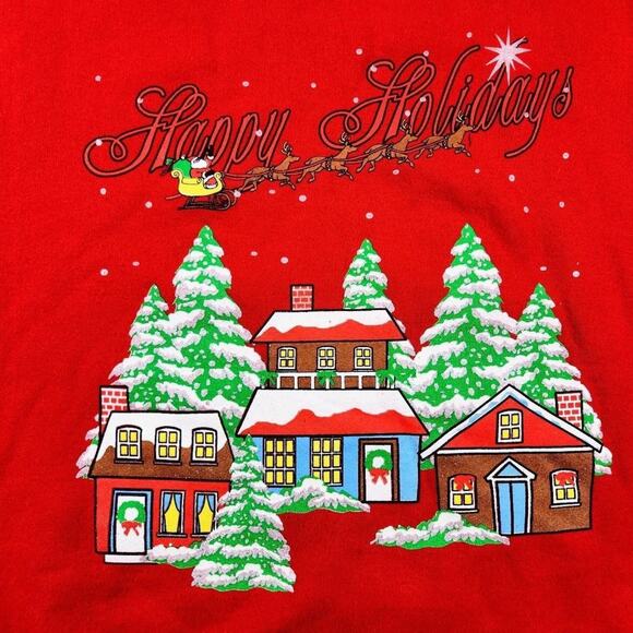 VINTAGE 90’S CHRISTMAS CREWNECK SANTA CLAUS REINDEER - Picture 2 of 4